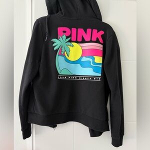PINK Victoria's Secret Black Graphic Campus Hoodie